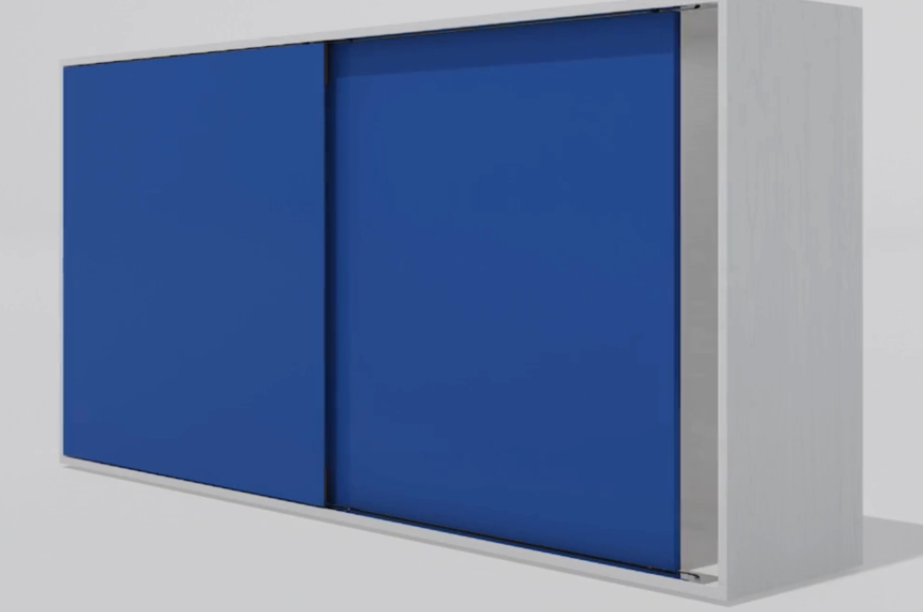 Sistema de puertas corredizas en linea
